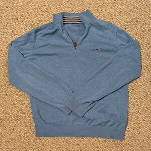 Men's Classic Blue Zip-Up Sweater